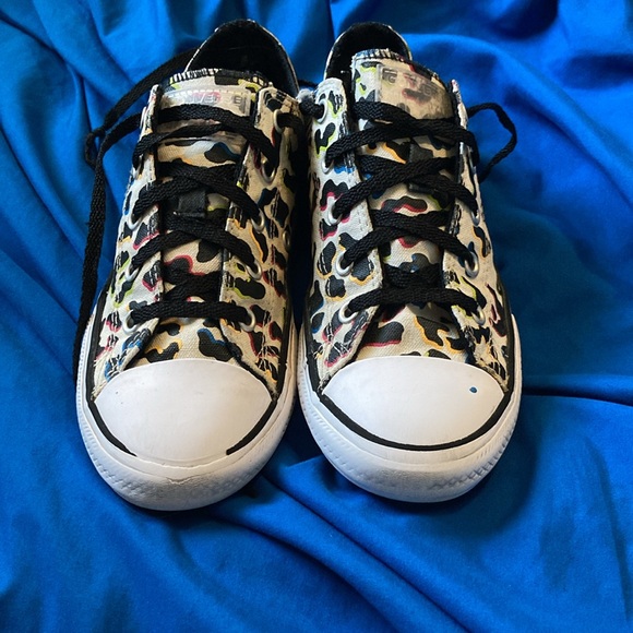 Converse All Stars Rainbow Cheetah/Leopard print low top; Girls - Picture 3 of 6